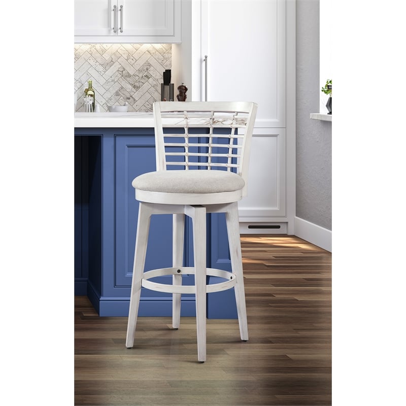 Beach Comber Bar Height Swivel Stool - Weathered White