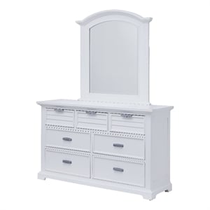 Heritage Coast Dresser With Mirror - Coastal White