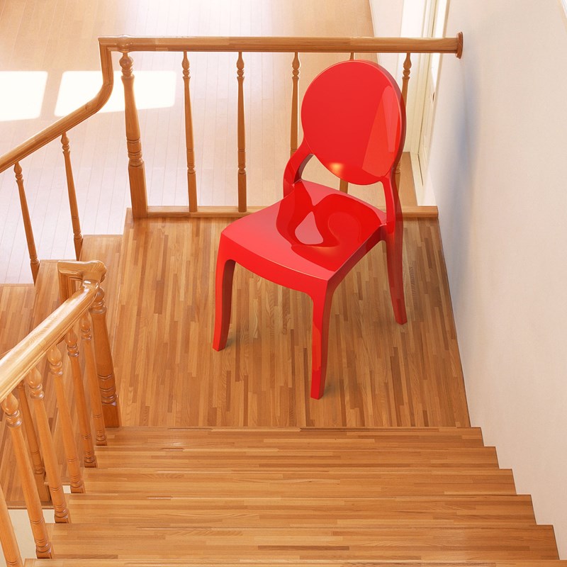 Compamia Elizabeth Polycarbonate Patio Dining Chair in Glossy Red