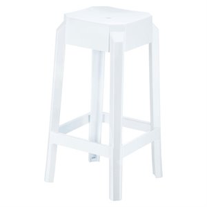 Compamia Fox 26&quot Polycarbonate Patio Counter Stool in Glossy White