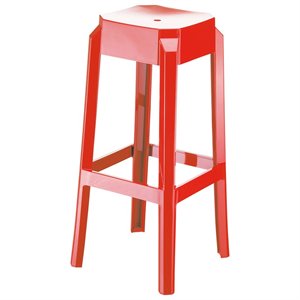 Compamia Fox 30&quot Polycarbonate Patio Bar Stool in Glossy Red