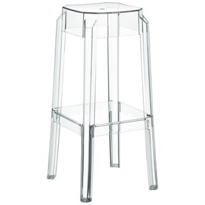 Compamia Fox 30&quot Polycarbonate Patio Bar Stool in Clear Transparent