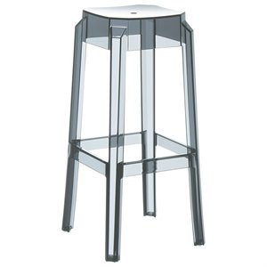 Compamia Fox 30&quot Polycarbonate Patio Bar Stool in Transparent Gray
