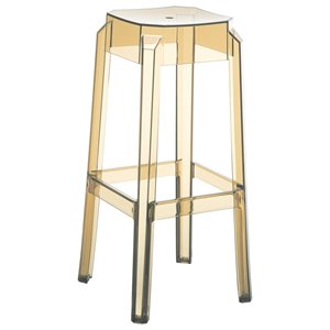 Compamia Fox 30&quot Polycarbonate Patio Bar Stool in Transparent Amber