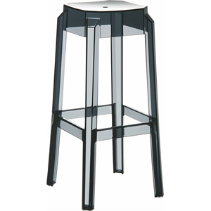 Compamia Fox 30&quot Polycarbonate Patio Bar Stool in Transparent Black