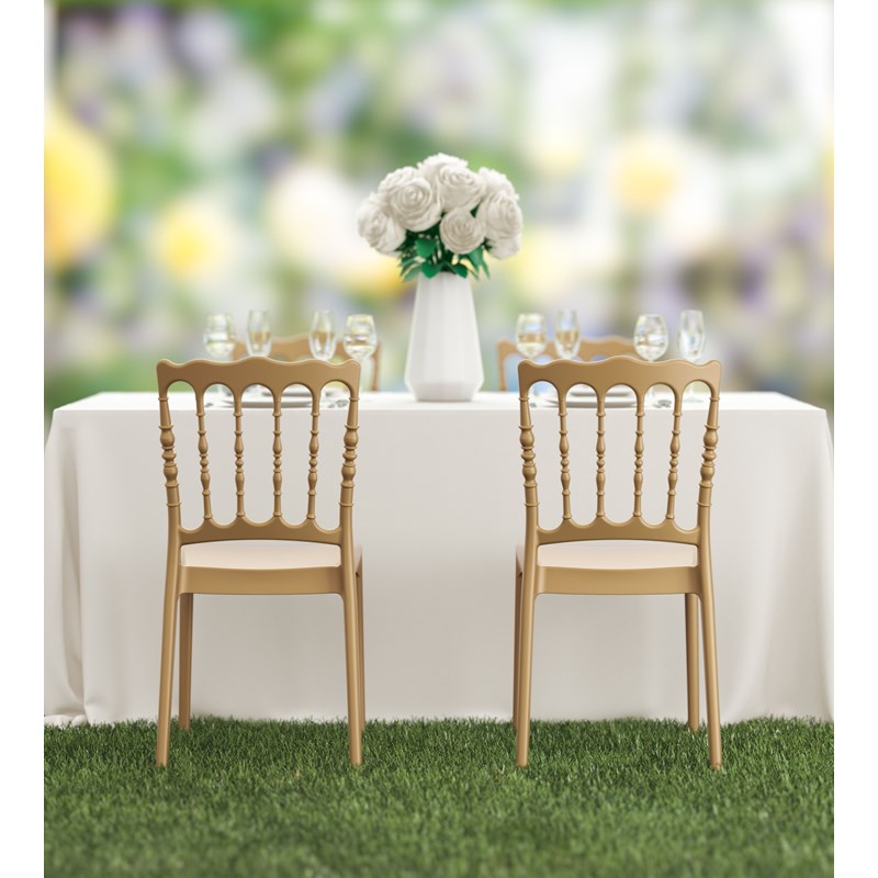 Compamia Napoleon Patio Dining Chair in Gold