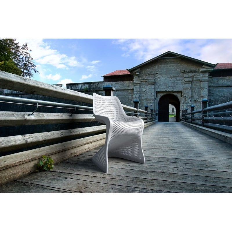 Compamia Bloom Patio Dining Chair in White