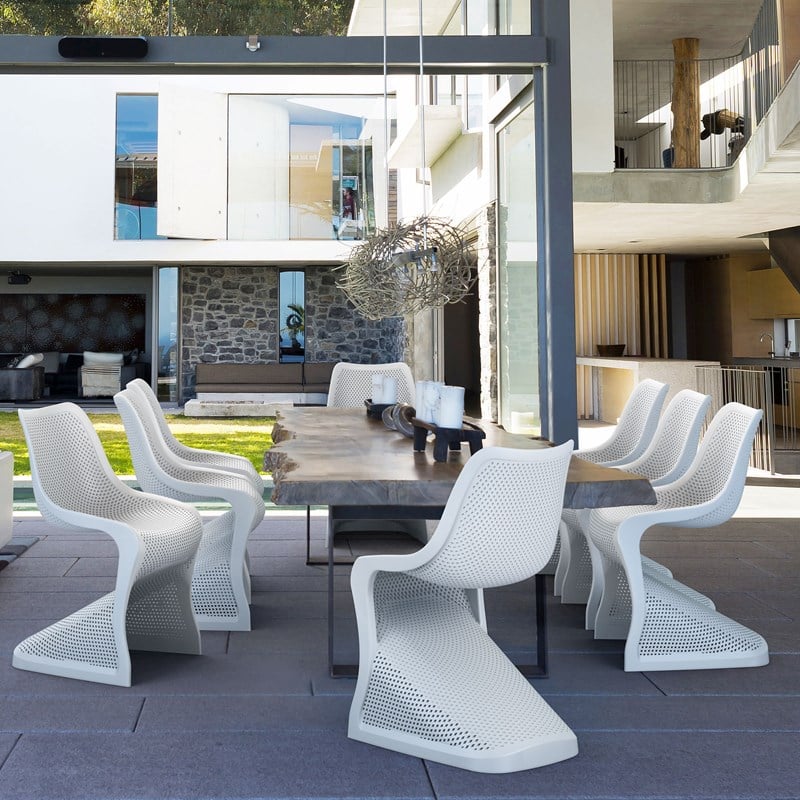 Compamia Bloom Patio Dining Chair in White