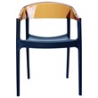 Compamia Carmen Patio Dining Chair with Black Seat in Amber