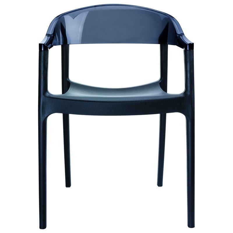 Compamia Carmen Patio Dining Chair with Black Seat in Black