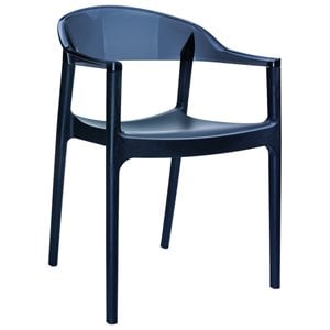 Compamia Carmen Patio Dining Chair with Black Seat in Black