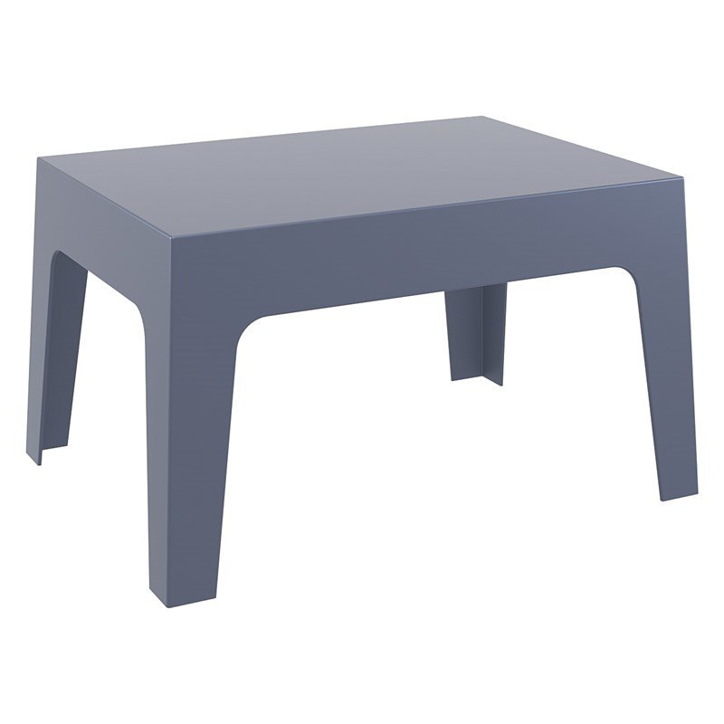Compamia Box Resin Patio Coffee Table in Dark Gray