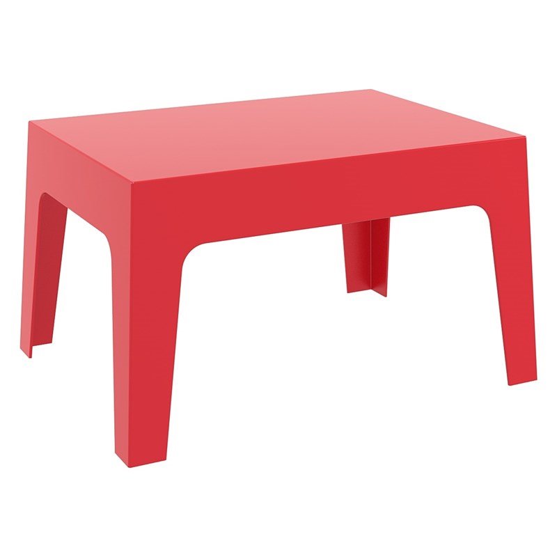 Compamia Box Resin Patio Coffee Table in Red