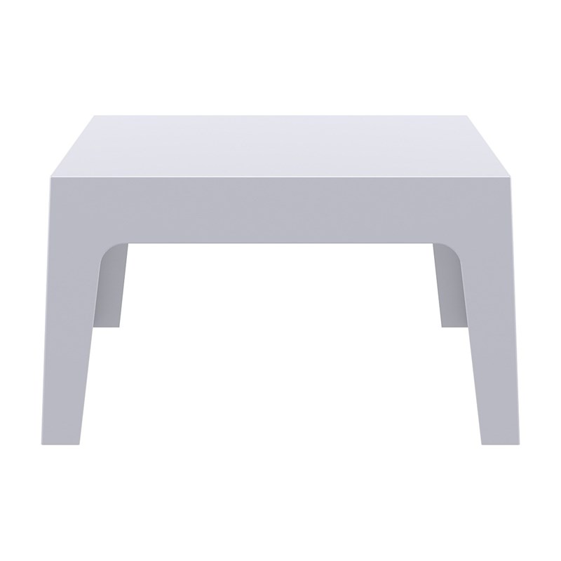 Compamia Box Resin Patio Coffee Table in Silver Gray