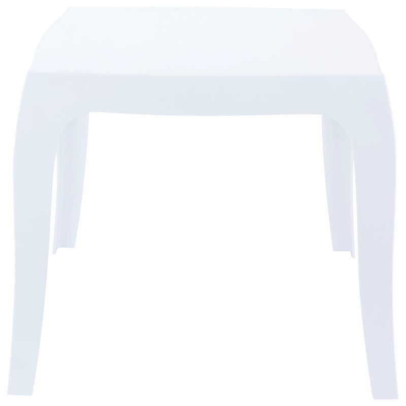Compamia Queen Polycarbonate Patio Side Table in Glossy White
