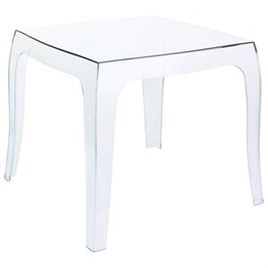 Compamia Queen Polycarbonate Patio Side Table in Transparent Clear