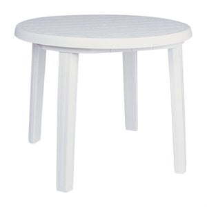 Compamia Ronda 36&quot Round Resin Patio Dining Table in White