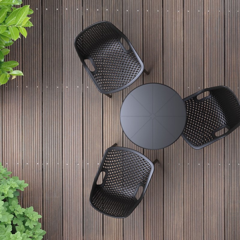 Compamia Octopus Round Patio Bistro Table in Black