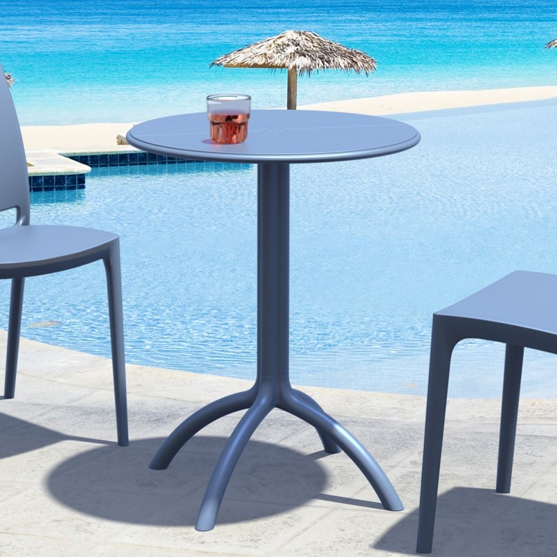 Compamia Octopus Round Patio Bistro Table in Dark Gray