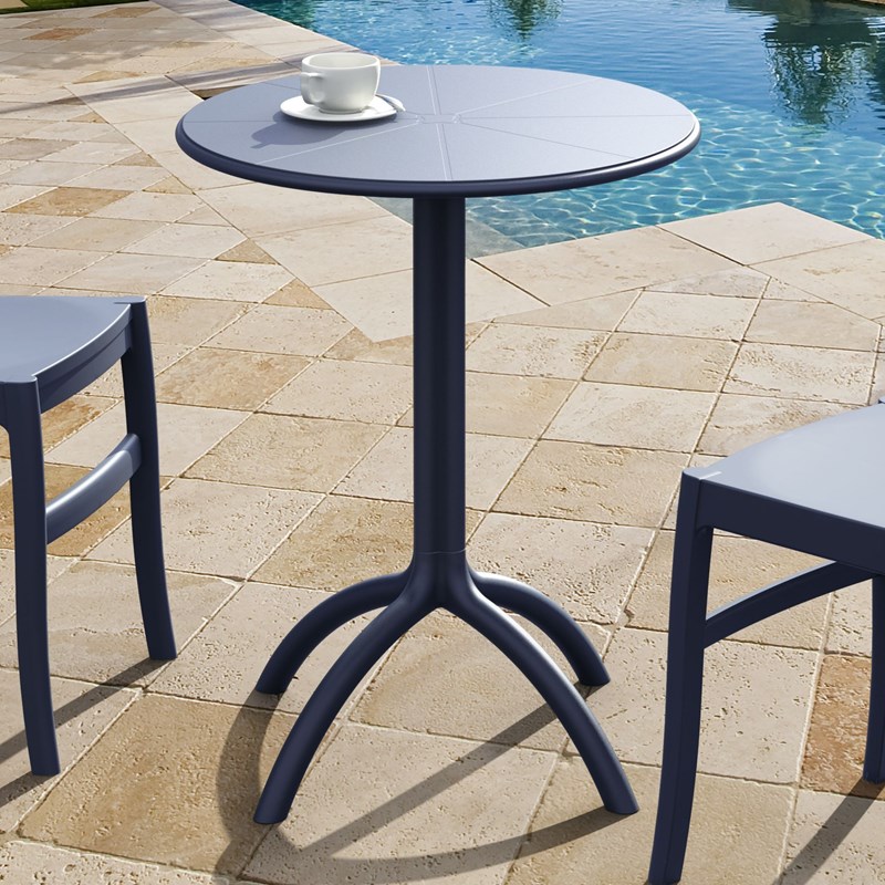 Compamia Octopus Round Patio Bistro Table in Dark Gray