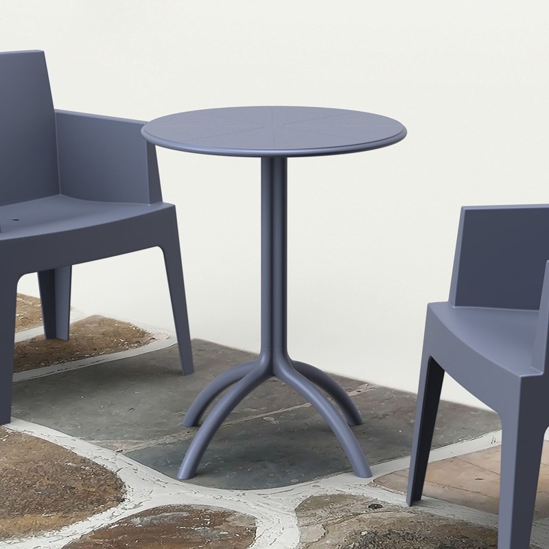 Compamia Octopus Round Patio Bistro Table in Dark Gray