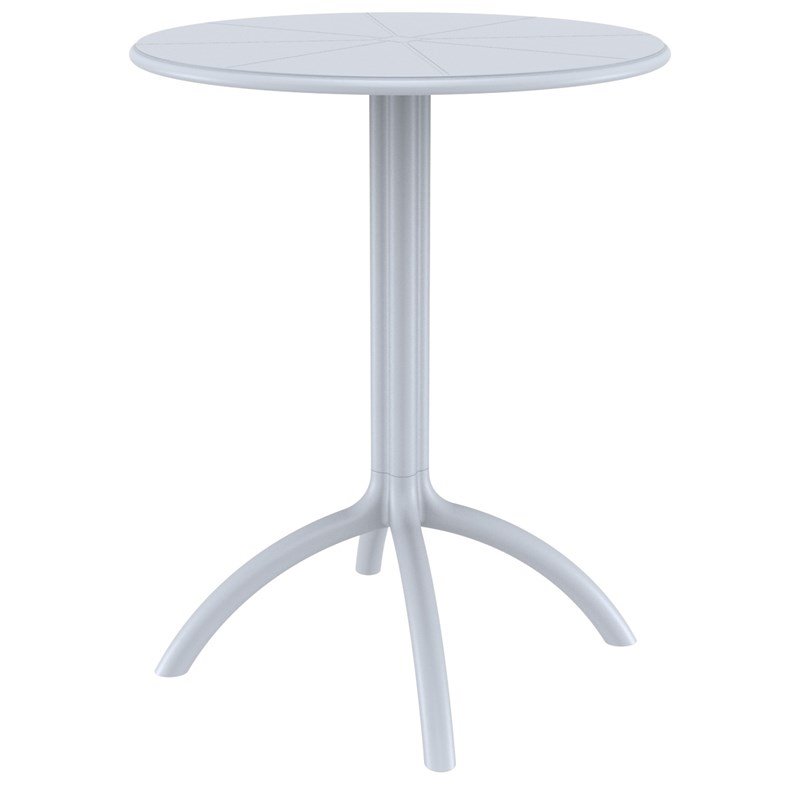 Compamia Octopus Round Patio Bistro Table in Silver Gray