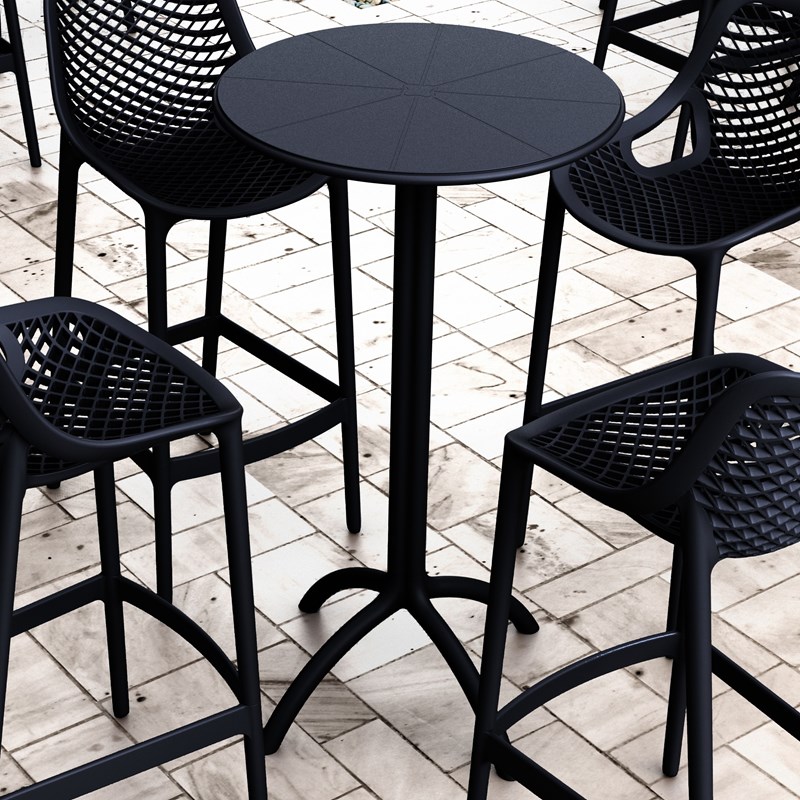 Compamia Octopus Round Patio Pub Table in Black