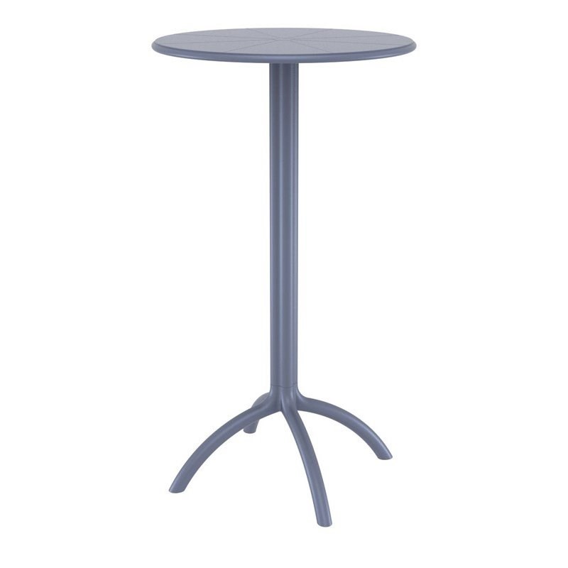 Compamia Octopus Round Patio Pub Table in Dark Gray