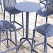 Compamia Octopus Round Patio Pub Table in Dark Gray
