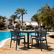 Compamia Ares 5 Piece Square Resin Patio Dining Set in Dark Gray