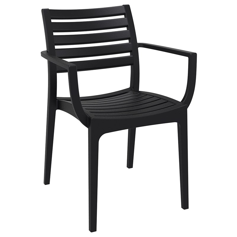 Compamia Artemis 5 Piece Square Resin Patio Dining Set in Black