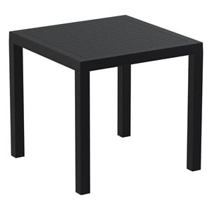 Compamia Ares 31&quot Square Resin Patio Dining Table in Black