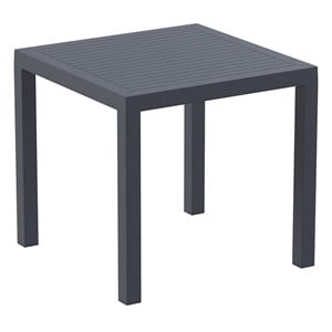 Compamia Ares 31&quot Square Resin Patio Dining Table in Dark Gray