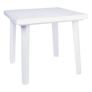 Compamia Cuadra 31&quot Square Resin Patio Dining Table in White