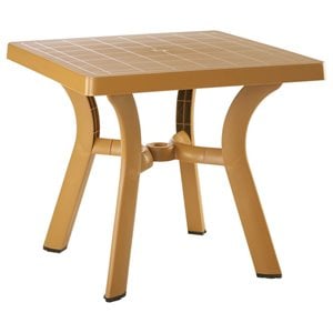 Compamia Viva 31&quot Resin Square Patio Dining Table in Teak Brown