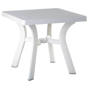Compamia Viva 31&quot Resin Square Patio Dining Table in White