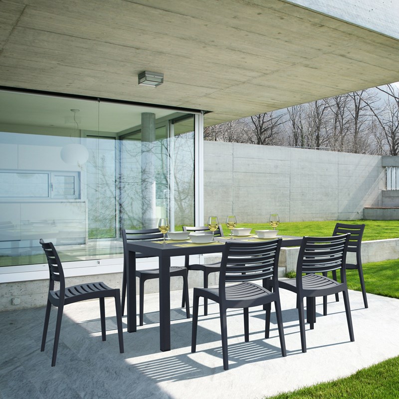 Compamia Ares 7 Piece Patio Dining Set in Dark Gray