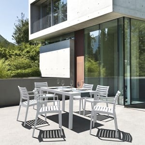 Compamia Artemis 7 Piece Patio Dining Set in White