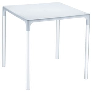 Compamia Mango 28&quot Aluminum Patio Dining Table in Silver Gray