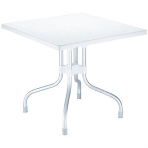 Compamia 31&quot Square Folding Patio Dining Table in White