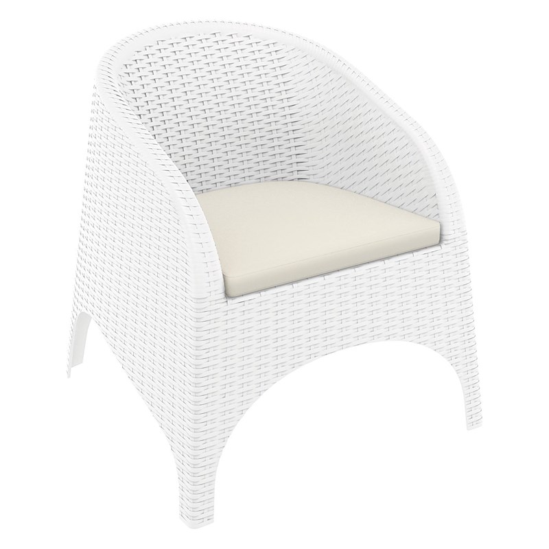 Compamia Aruba Resin Wickerlook Patio Chair in White