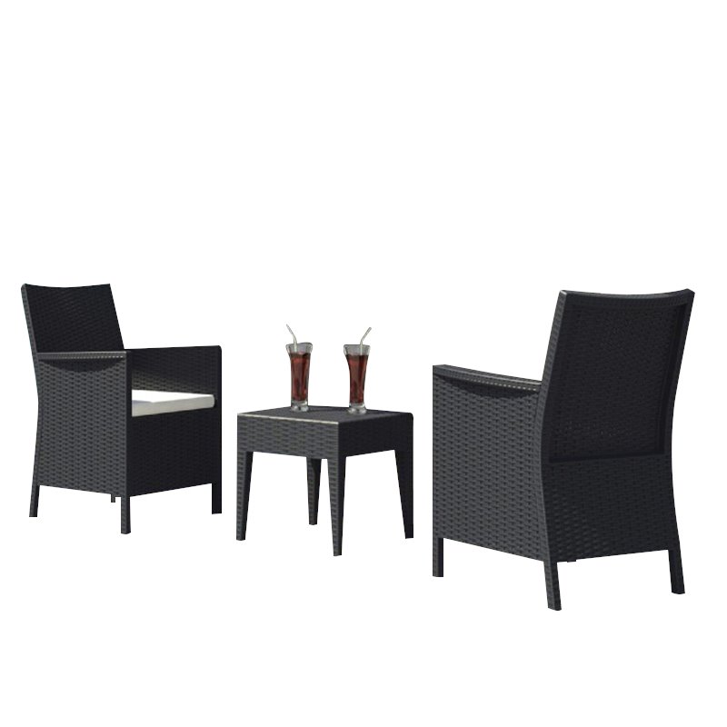 Compamia California 3 Piece Wickerlook Patio Conversation Set in Brown