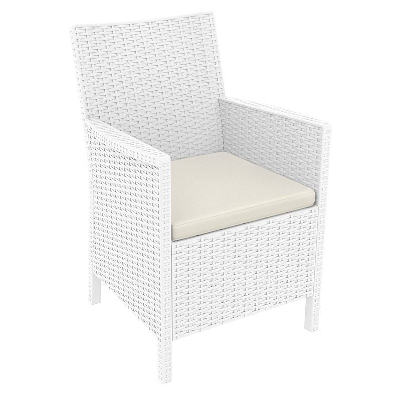 Compamia California 7 Piece Resin Patio Conversation Set in White