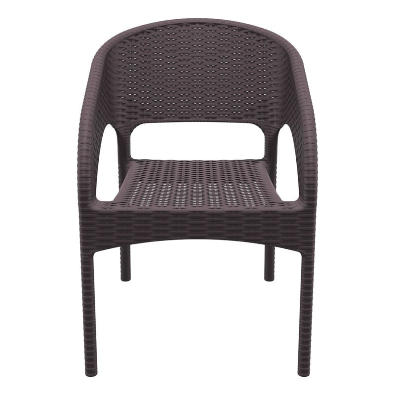 Compamia Panama Resin Wickerlook Patio Dining Arm Chair in Brown