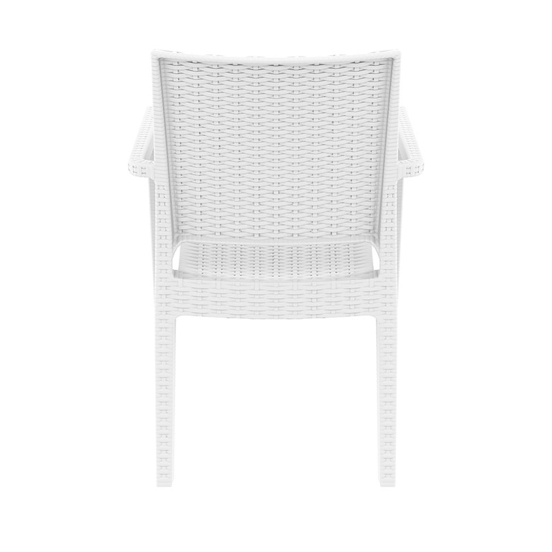Compamia Ibiza Resin Wickerlook Patio Dining Arm Chair in White