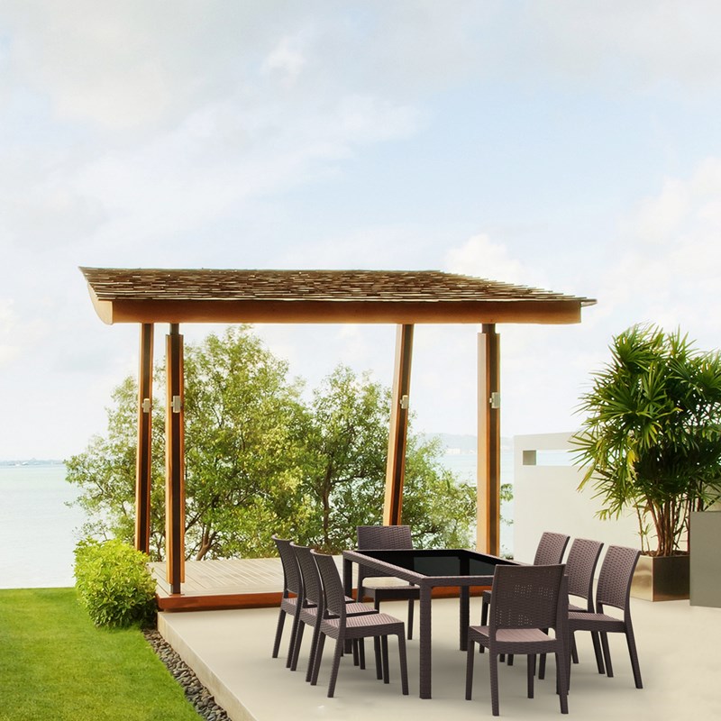 Compamia Florida Resin Wickerlook Patio Dining Chair in Brown