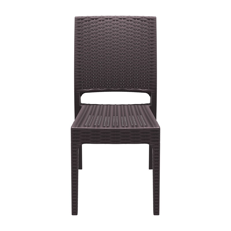 Compamia Florida Resin Wickerlook Patio Dining Chair in Brown