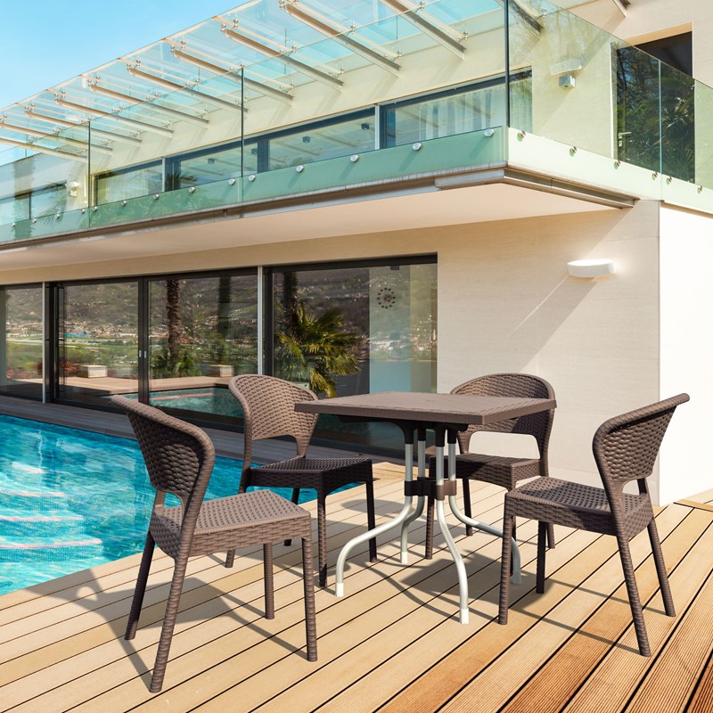 Compamia Daytona Resin Wickerlook Patio Dining Chair in Brown
