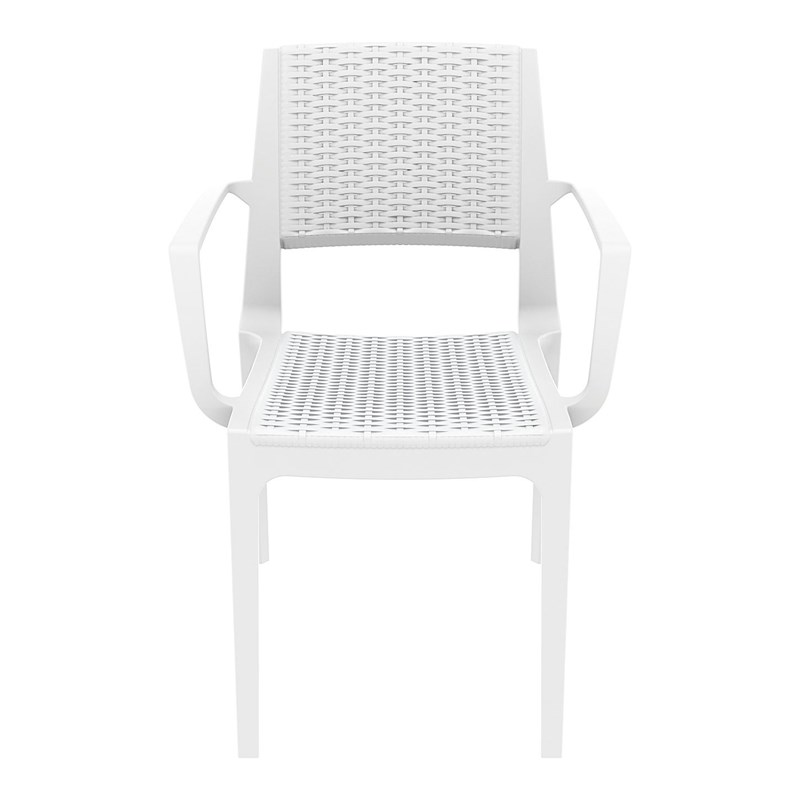 Compamia Capri Resin Patio Dining Arm Chair in White