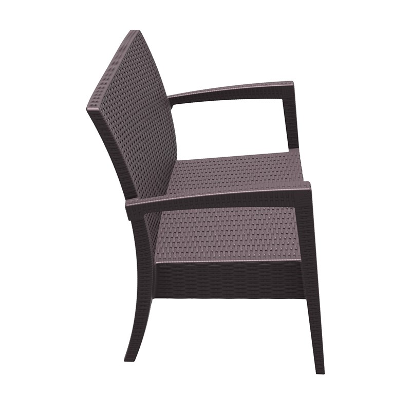 Compamia Miami Resin Patio Loveseat in Brown